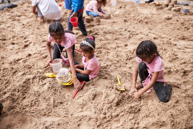 Children playing in a sandpit as part of A Grand Day Out South Elmsall